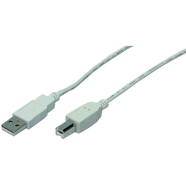 LogiLink USB 2.0 Kabel, USB-A - USB-B Stecker, 5,0 m, grau