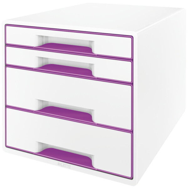LEITZ Schubladenbox WOW CUBE, 4 Schübe, perlweiß blau