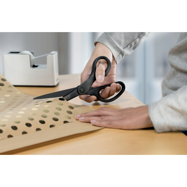 LEITZ Schere Titan Anti-Haft, spitz, Länge: 205 mm, schwarz