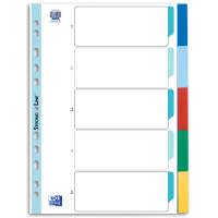Oxford Kunststoff-Register, blanko, farbige Taben, 10-teilig