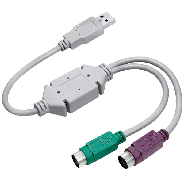 LogiLink USB 1.1 - 2 x PS 2 Adapterkabel, Länge: 0,20 m