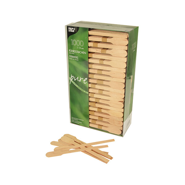 PAPSTAR Holz-Rührstäbchen "pure", Länge: 130 mm