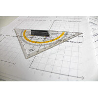 WEDO Geometriedreieck, Hypotenuse 250 mm, abnehmbarer Griff