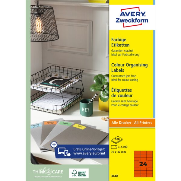 AVERY Zweckform Universal-Etiketten, 105 x 148 mm, gr&uuml;n