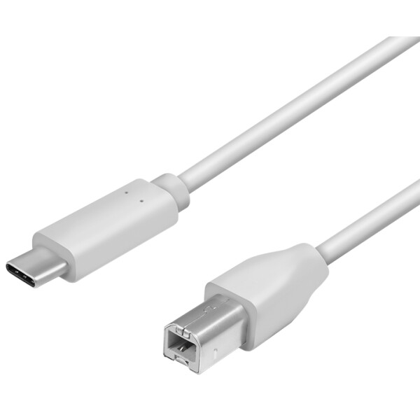 LogiLink USB 2.0 Kabel, USB-C - USB-B Stecker, 1,0 m, grau