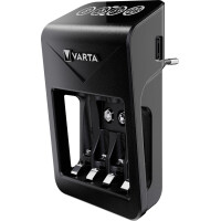 VARTA Ladegerät LCD Plug Charger+, inkl. 4 x AA Akkus