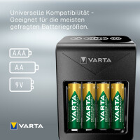 VARTA Ladegerät LCD Plug Charger+, inkl. 4 x AA Akkus