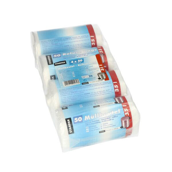STARPAK Mülleimerbeutel HDPE, 10 Liter, transparent