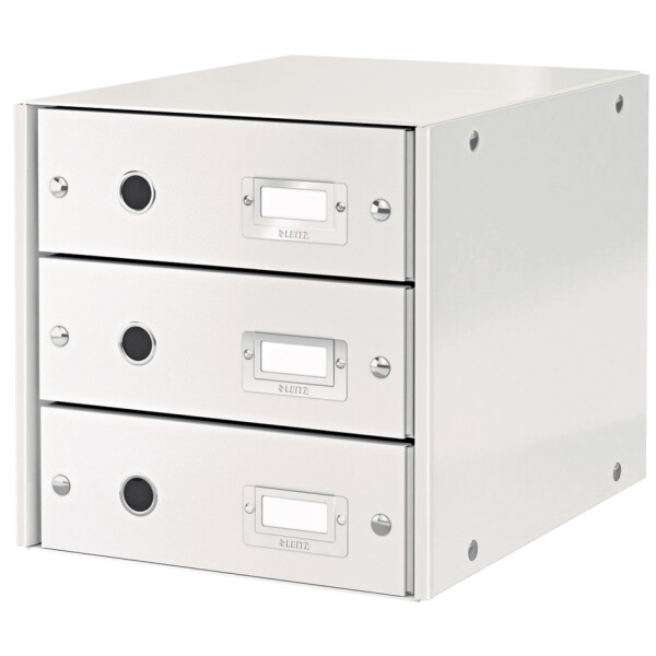 LEITZ Schubladenbox Click &amp; Store WOW, 3 Sch&uuml;be, wei&szlig;