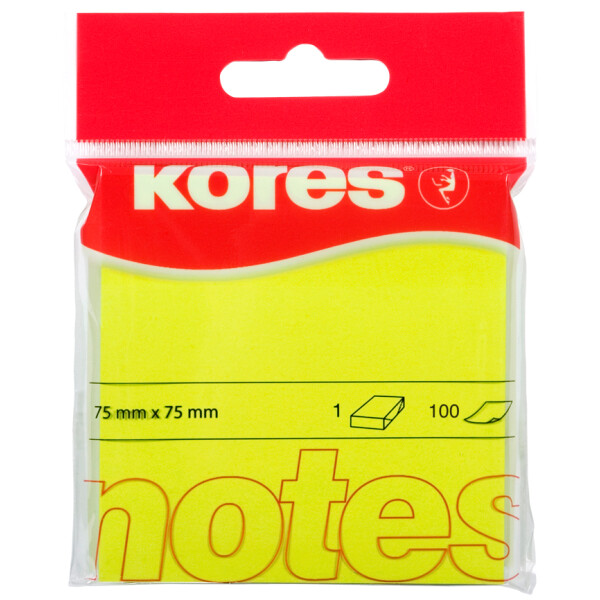 Kores Haftnotizen "NEON", 75 x 75 mm, blanko, neon-pink