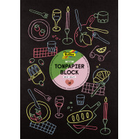 folia Tonpapierblock, DIN A3, 130 g qm, schwarz