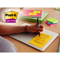 Post-it Haftnotizen super sticky notes, 101 x 101 mm, gelb