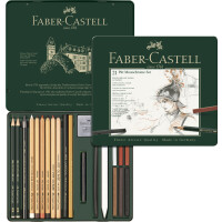 FABER-CASTELL PITT MONOCHROME Set medium, 21-teiliges Etui