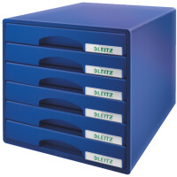 LEITZ Schubladenbox Plus, 6 Schübe, blau