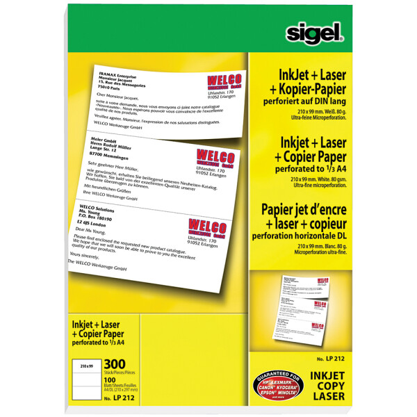 sigel Multifunktionspapier "MultiPrint",A4 perforiert auf A5