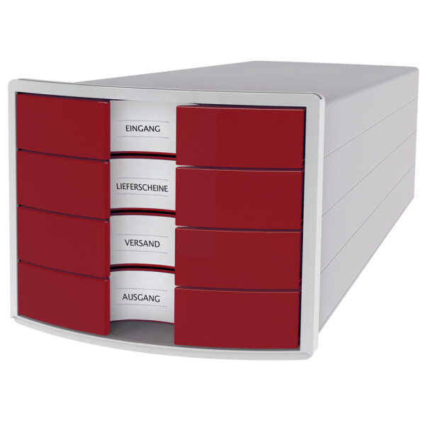 HAN Schubladenbox IMPULS 2.0, 4 Schübe, lichtgrau blau