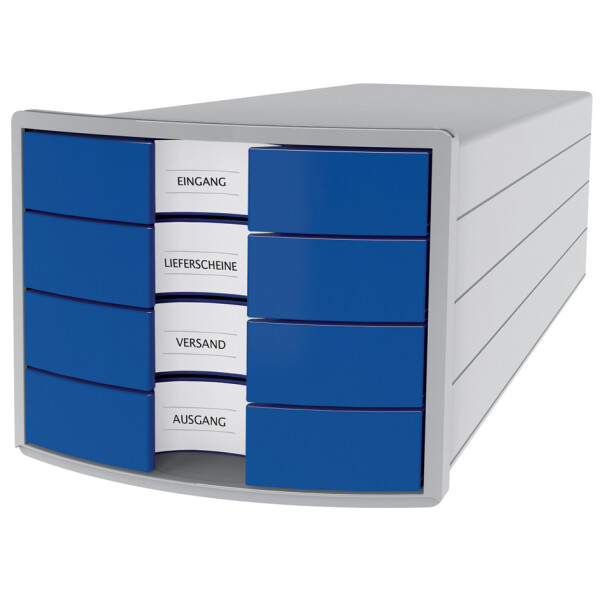HAN Schubladenbox IMPULS 2.0, 4 Schübe, lichtgrau blau