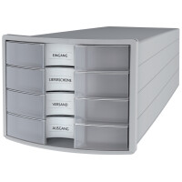 HAN Schubladenbox IMPULS 2.0, 4 Schübe, lichtgrau blau