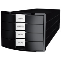 HAN Schubladenbox IMPULS 2.0, 4 Schübe, lichtgrau blau