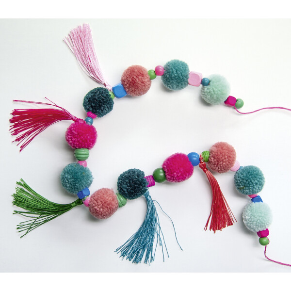 folia Woll-Pompons "Elegance", 24 Stück, farbig sortiert