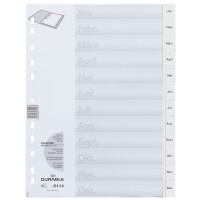 DURABLE Kunststoff-Register, Monate, A4, Januar - Dezember