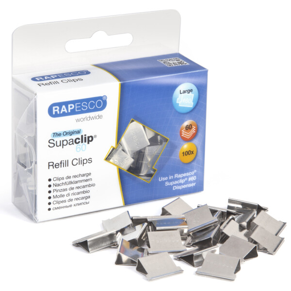RAPESCO Dokumentenclips Supaclip 60, Edelstahl, 250 St&uuml;ck
