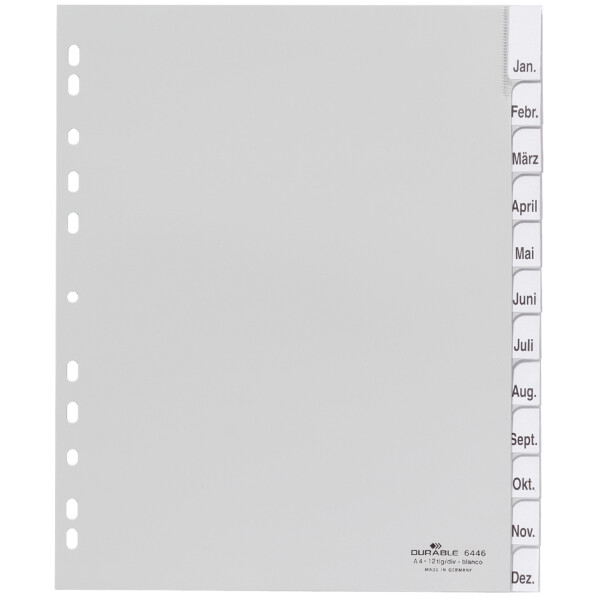 DURABLE Kunststoff-Register, PP, Stärke: 0,12 mm, 5-teilig