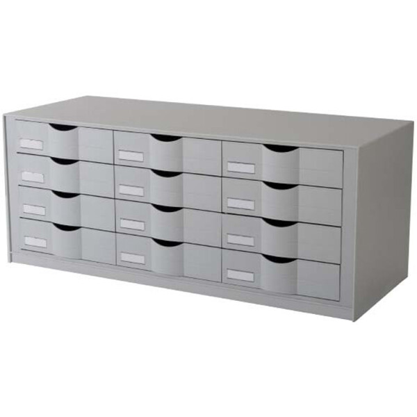 PAPERFLOW Schubladenelement, 12 Schubladen, grau