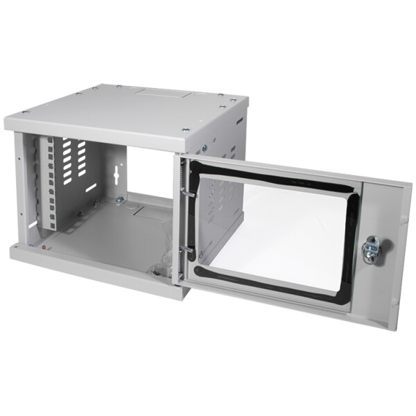 LogiLink 10" Wandverteiler SoHo, montiert, 8 HE, lichtgrau