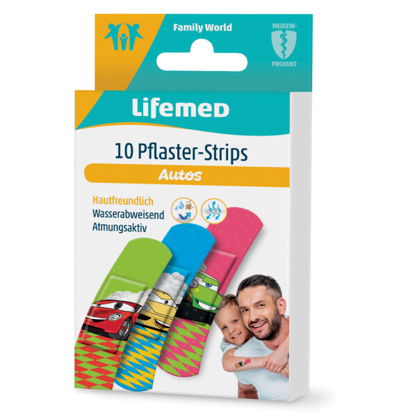 Lifemed Kinder-Pflaster-Strips "Autos", 10er