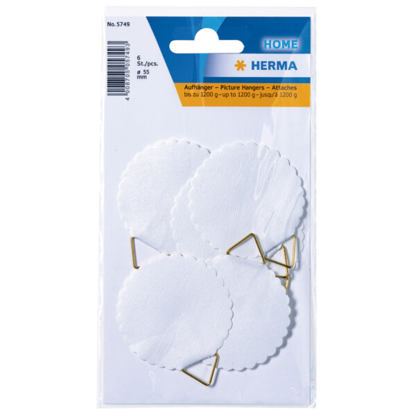 HERMA Bildaufh&auml;nger Durchmesser 34,5 mm, Shirting, wei&szlig;