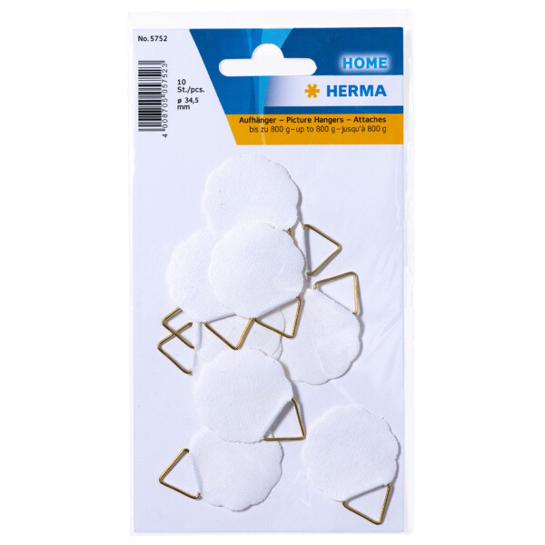 HERMA Bildaufh&auml;nger Durchmesser 34,5 mm, Shirting, wei&szlig;