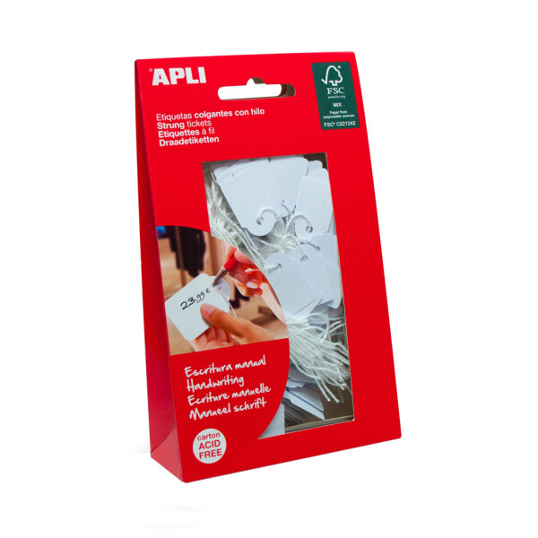 APLI Warenanhänger - Kleinpackung, Maße: 15 x 24 mm, weiß