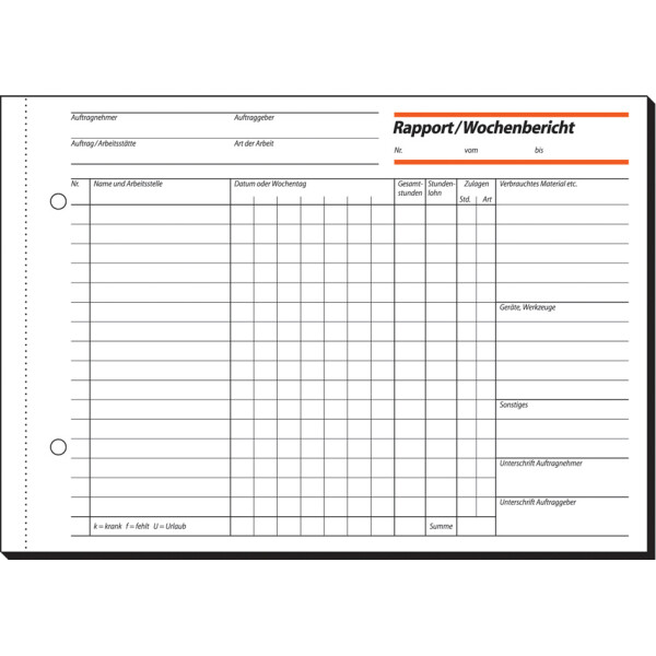 sigel Formularbuch "Rapport", A5, 2 x 40 Blatt, SD