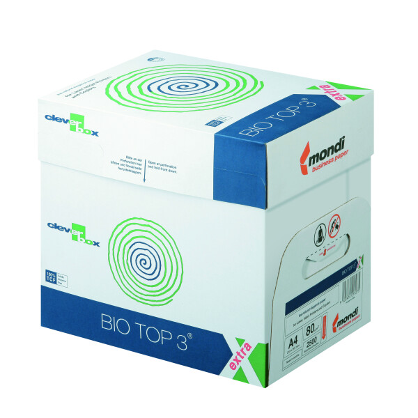 Bio Top 3 Maxbox naturweiß Kopierpapier A4 80g/m2 - 1 Palette (100.000 Blatt)