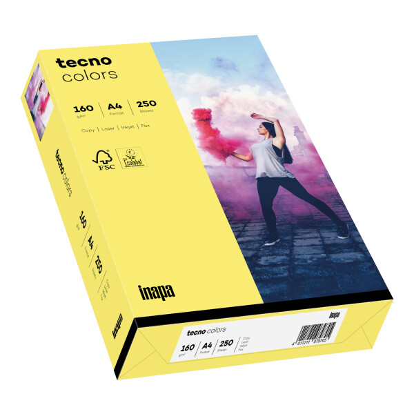 tecno colors mittelgelb Kopierpapier A4 160g/m2 - 1 Palette (50.000 Blatt)