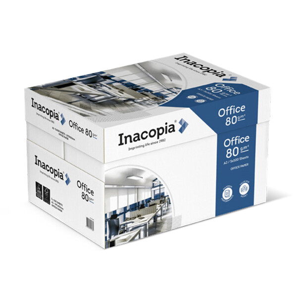 INACOPIA Office 2-fach gelocht Maxbox Businesspapier weiß A4 80g - 1 Palette (100.000 Blatt)