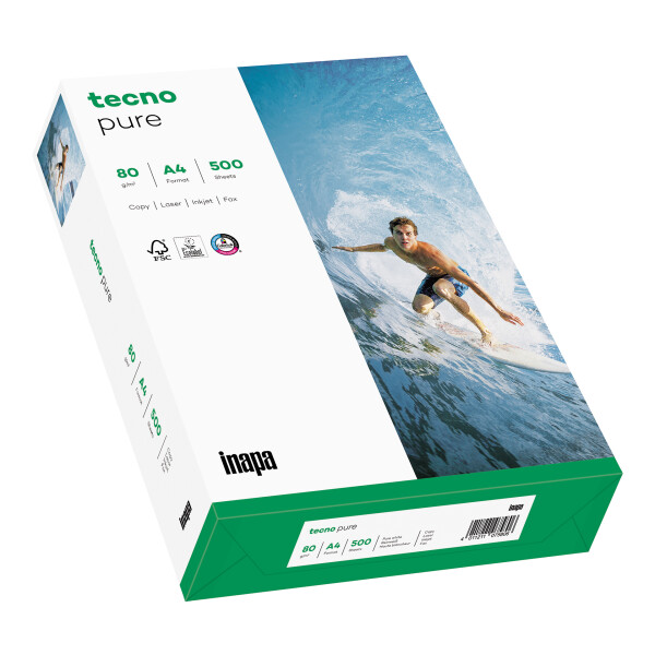 TECNO Pure Recyclingpapier weiß A3 80g - 1 Palette (50.000 Blatt)