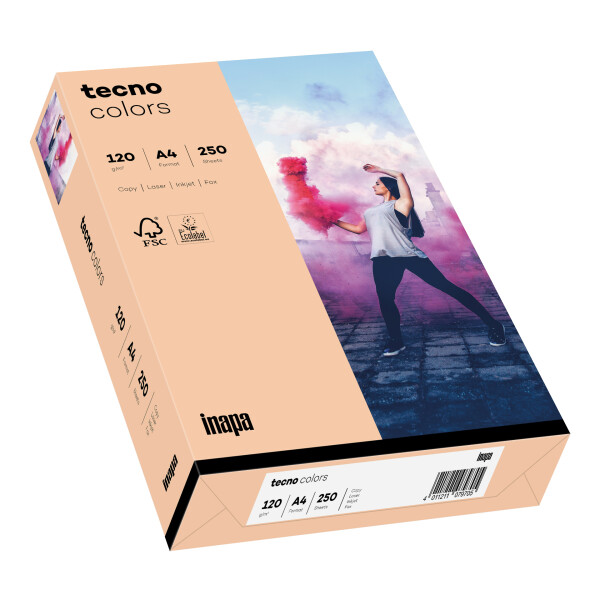 tecno colors lachs Kopierpapier A4 120g/m2 - 1 Palette (50.000 Blatt)