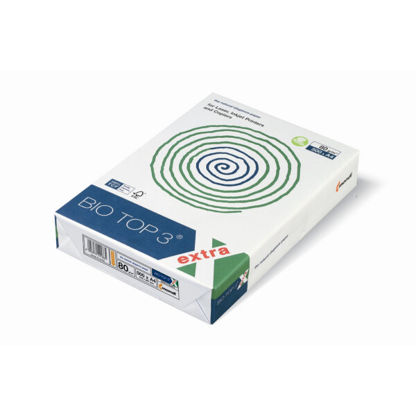 Bio Top 3 naturweiß Kopierpapier A3 80g/m2 - 1 Karton (2.500 Blatt)