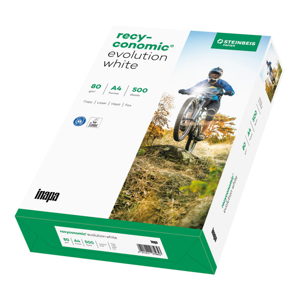 RECYCONOMIC Evolution Recyclingpapier Naturweiß A3 80g - 1 Karton (2.500 Blatt)