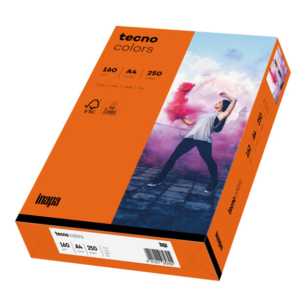 tecno colors intensivorange Kopierpapier A4 160g/m2 - 1 Karton (1.250 Blatt)