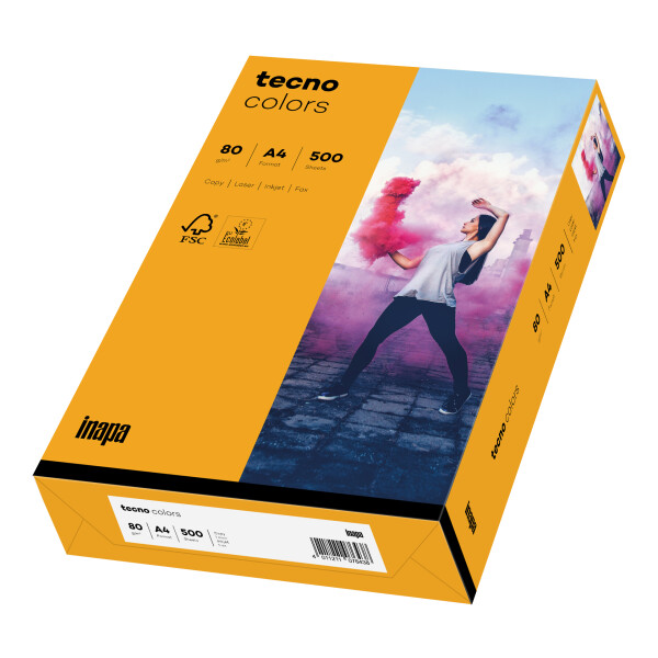 tecno colors mittelorange Kopierpapier A3 80g/m2 - 1 Karton (2.500 Blatt)