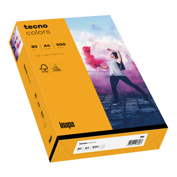 tecno colors mittelorange Kopierpapier A3 80g/m2 - 1 Karton (2.500 Blatt)