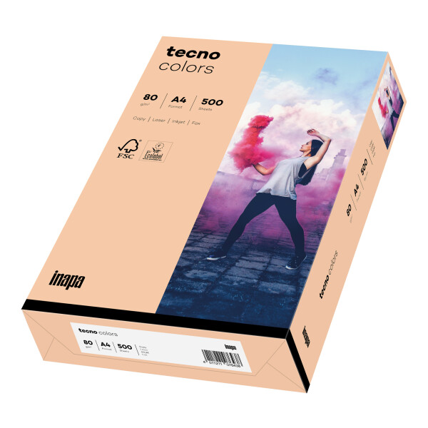 tecno colors lachs Kopierpapier A3 80g/m2 - 1 Karton (2.500 Blatt)