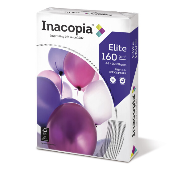 INACOPIA Elite Premiumpapier weiß A4 160g - 1 Karton (1.250 Blatt)