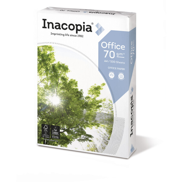 INACOPIA Office Businesspapier weiß A4 70g- 1 Karton (2.500 Blatt)