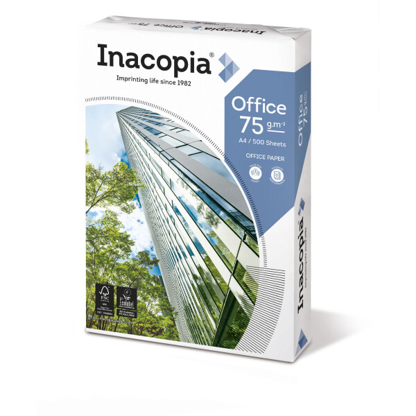 INACOPIA Office 4-fach gelocht Businesspapier wei&szlig; A4 75g - 1 Karton (2.500 Blatt)