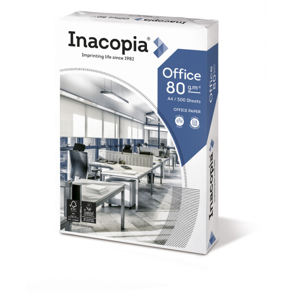 INACOPIA Office 2-fach gelocht Maxbox Businesspapier weiß A4 80g - 1 Karton (2.500 Blatt)