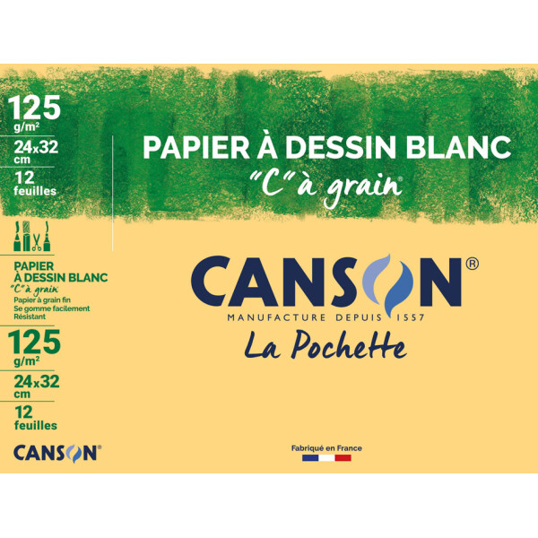CANSON Zeichenpapier "C" à Grain, 320 x 240 mm, 180 g qm
